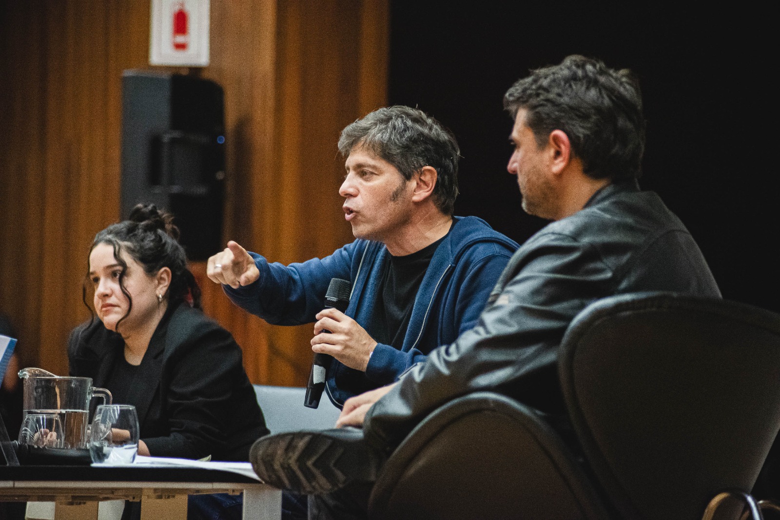 Axel Kicillof, Juan Grabois y Ofelia Fernández en el Foro de Desarrollo Humano Integral en la UBA